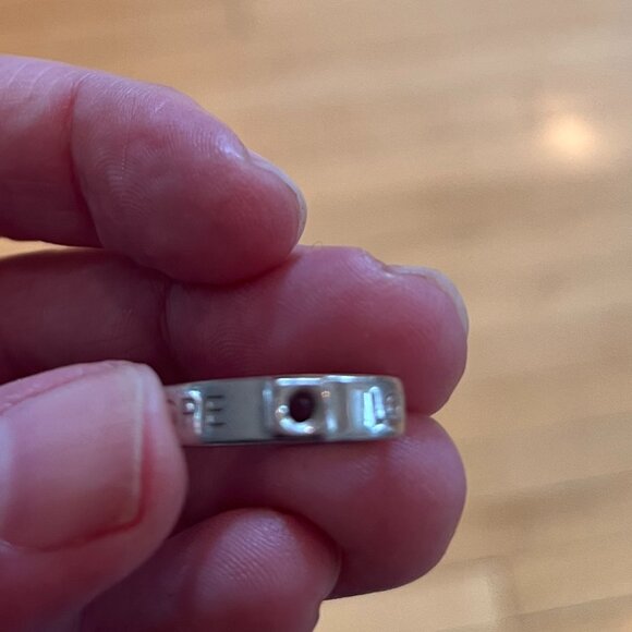 Elle Jewelry Sterling Silver Ring with inset Ruby, Size 5 - Picture 2 of 3